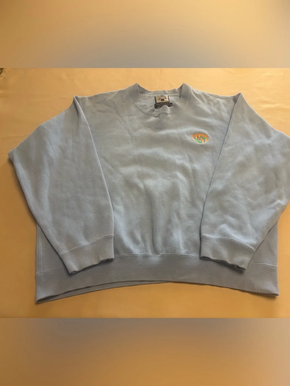 Vtg Faconnable Pullover Sweatshirt Sweater Mens Sz M Blue Crew Neck Crest Logo